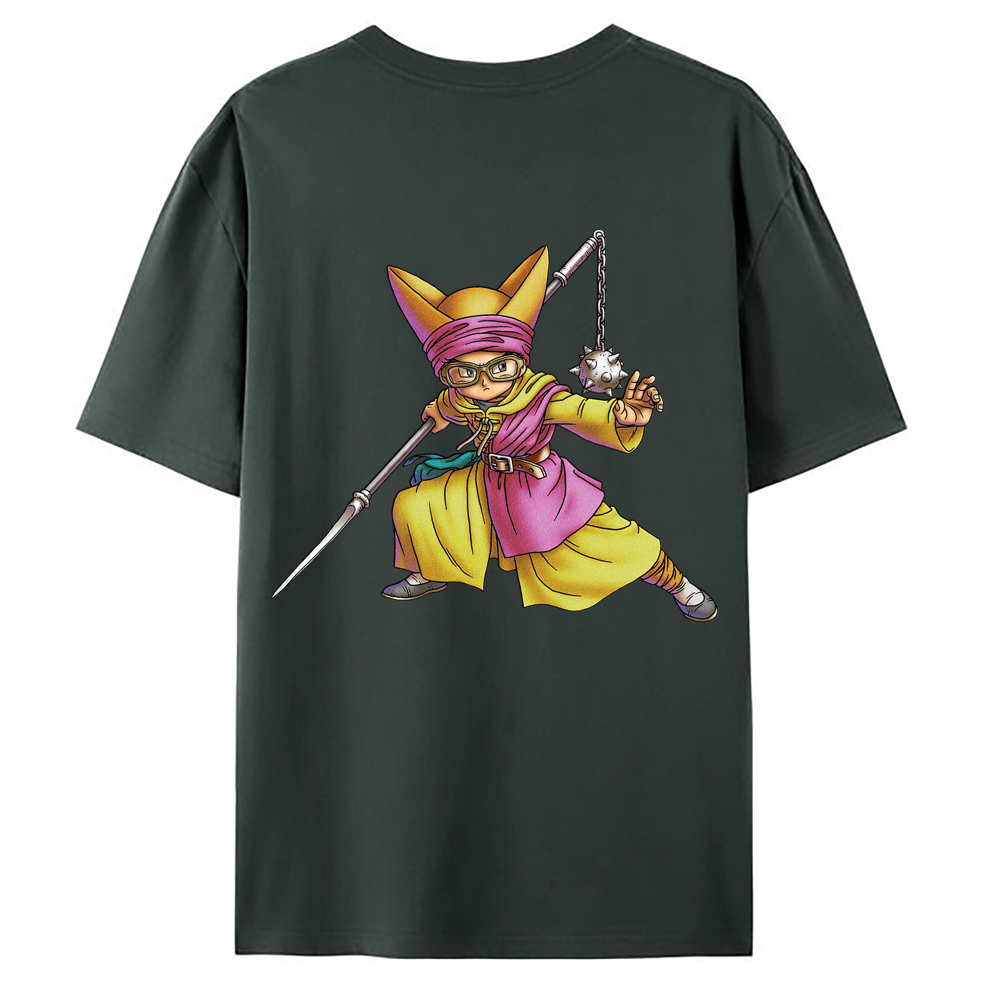 （画像用） ドラゴンクエスト Doragon Kuesuto Dragon Quest 綿100％ メンズ半袖Tシャツ（バックプリント） 通気性